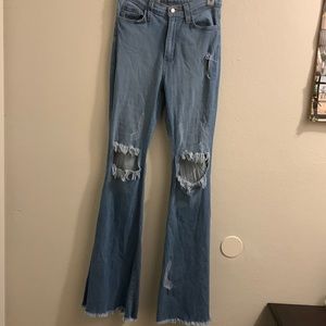 High waisted flare jeans